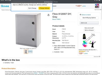 Electrical Distribution Box. Fibroid Arca 8120007