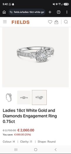 18ct white gold ring