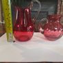 Antique Victorian Cranberry Glass jugs Image 3