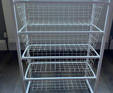 White wire basket storage