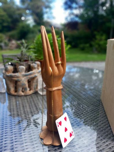 Bali hand-carved wooden hand, jewellery prop. D18