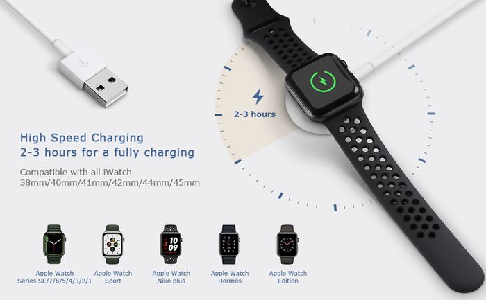 Portable Wireless Charger for IWatch 7 6 SE 5 4 Magnetic Charging Dock Station USB Charger Cable for Apple Watch Series 4 3 2 1