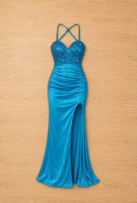 Teal Debs Prom Dress Size 12 sparkly too strappy backless sparkle top