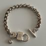 Antique Silver Plated Padlock Bracelet Image 5