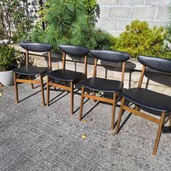 vintage 1960s Danish mid-century modern dining chairs