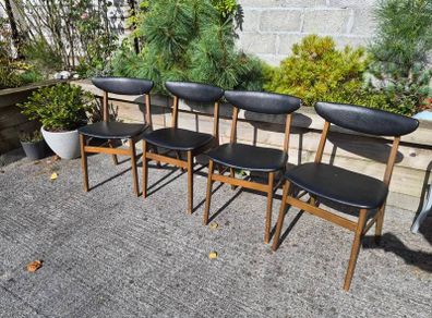 vintage 1960s Danish mid-century modern dining chairs