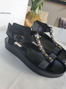 Balenciaga Leather Studded Sandals  Sz 41 - Bnib Rrp 645 Euro