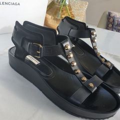 Balenciaga Leather Studded Sandals  Sz 41 - Bnib Rrp 645 Euro