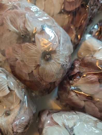 brown beige mixed artificial flowers heads faux fake