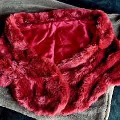 vintage fake fur shoulder shawl