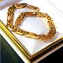 Vintage 9ct Gold Heavy Curb Link Bracelet Image 2