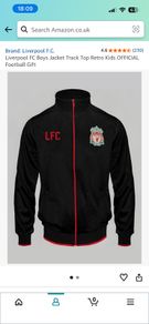 Boys official Liverpool tracksuit top