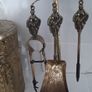 vintage brass companion set with lady Image 2