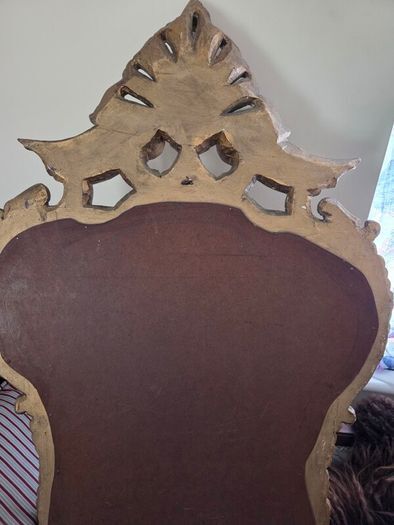 Vintage Portuguese Gilt Gesso Bevelled Glass Mirror