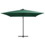 Cantilever Umbrella with LED lights and Steel Pole 250x250 cm Green Image 4