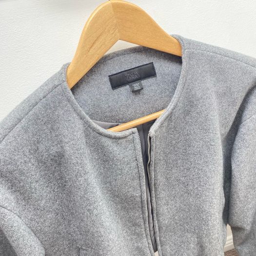 Zara Soft Grey Bomber Jacket