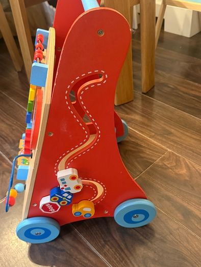 wooden baby walker