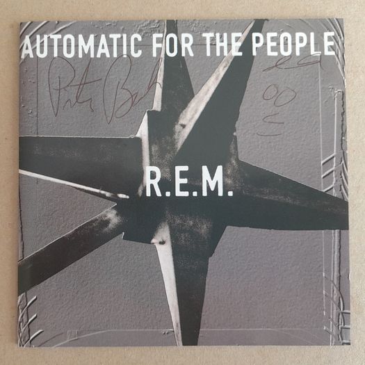 REM signed CD Peter Buck doodle