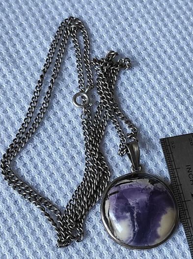 Sterling silver natural stone necklace