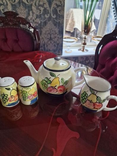 Teapot, Milk jug and Salt and Pepper shakers