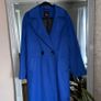River Island Cobalt Blue Relaxed Fit Double Breasted Coat Size 12 Image 2