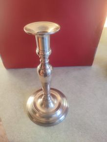 Silver Metal Tall Candle Holder.