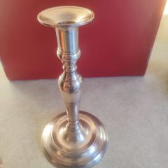 Silver Metal Tall Candle Holder.