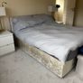 Champagne crushed velvet double bed with Emma mattress Image 2