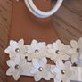 White Flat Sandals with elastic ankle straps Image 3