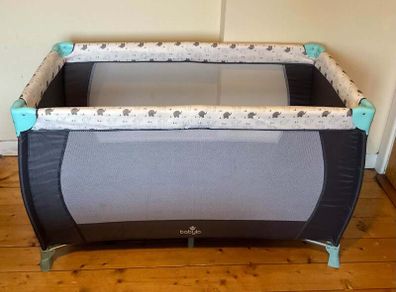 Babylo Travel Cot with Carry Bag | Black & Grey