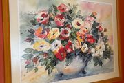 Framed Print of 'Watercolour Flower Study'