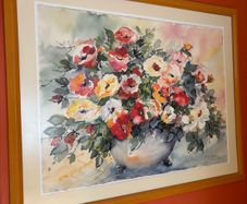 Framed Print of 'Watercolour Flower Study'