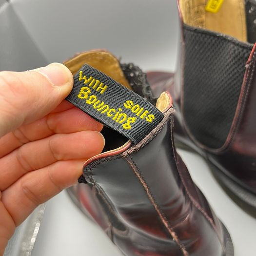 Women's DR MARTENS Flora Genuine Leather Chelsea Ankle Boots UK 5 EU 38 Cherry