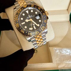 Rolex GMT-Master II Black Dial 126713GRNR 18k Two Tone YG Jubilee Bracelet