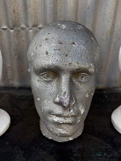 Retro vintage styrofoam polystyrene heads X3 c1960