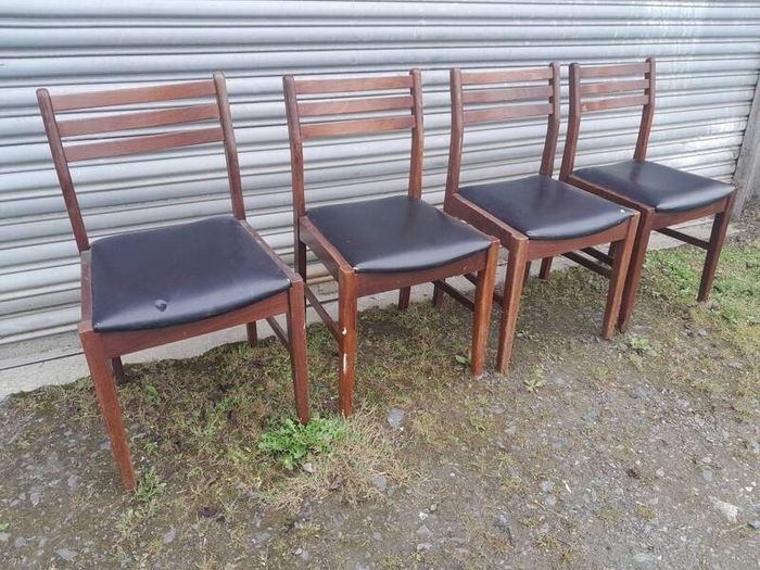 Set of 4 Mid Century Teak Dining Chairs