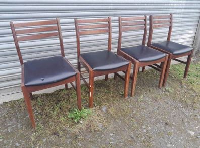 Set of 4 Mid Century Teak Dining Chairs