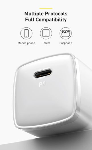 USB Type C Charger 20W Portable USB C Charger Support Type C PD Fast Charging For iPhone 12 Pro Max 11 Mini 8 Plus