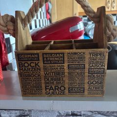 Rustic Wooden Six pack beer drink carrier