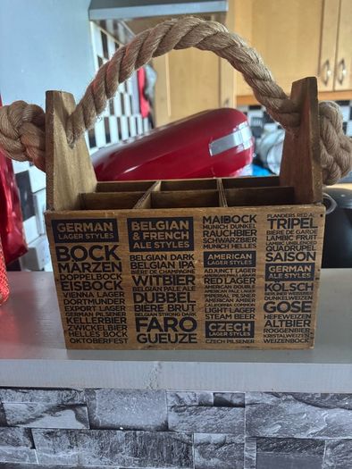 Rustic Wooden Six pack beer drink carrier