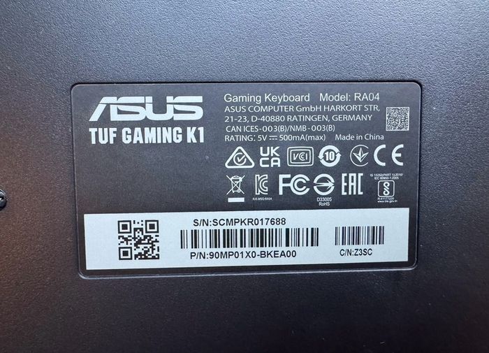 Asus Tuf Gaming K1 Rgb Keyboard