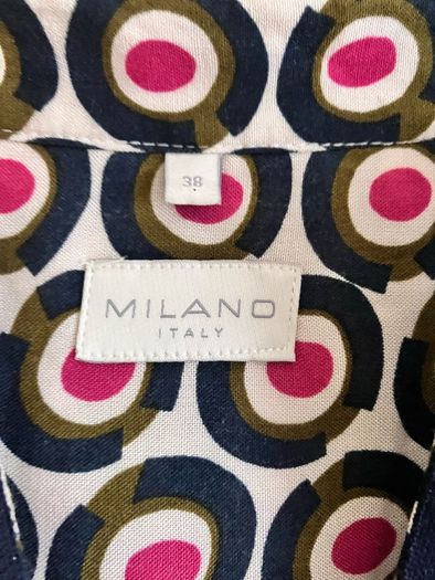 Size 12/14 Navy & Cream Dress by Milano, Italy