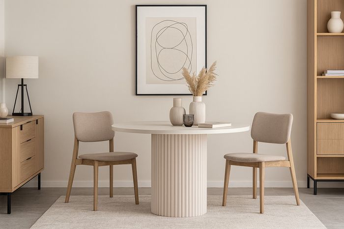 Black Extending Dining Table  Round to Oval Design  100-180cm