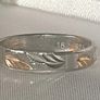 Vintage Silver Wedding Band with 18k Accents Image 9