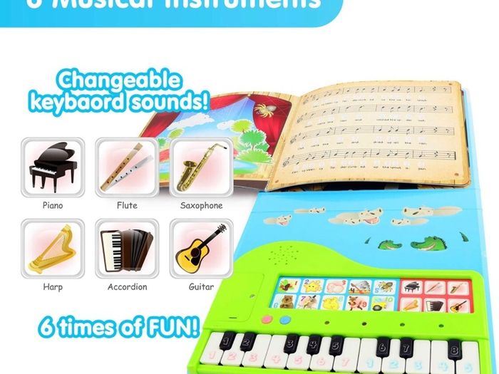 My First Piano Book - Educational Musical Toy for Toddlers Kids Ages 3-5 Years - Ideal 3, 4 Year Old Boy or Girl Birthday Gift Present