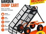 main image for ad Heavy Duty Garden Dump Cart 399kg Metal Utility Wagon with Dump Function