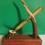 Handcrafted Deer Antler Desk Pen Display Stand Image 3