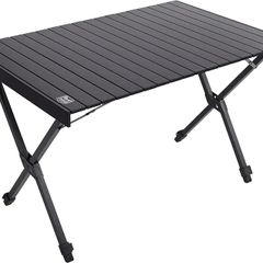 Folding Camping Table Fold up Height Adjustable Garden Table, 108x71cm Portable Roll up Picnic Table Support 100kg Aluminum 4ft Desk for Outdoor BBQ Caravan Dining Backyard(Black)