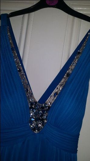 Exclusive Adrianna Papell blue maxi dress size UK8/10 EU36/38 Perfect condition Postage included