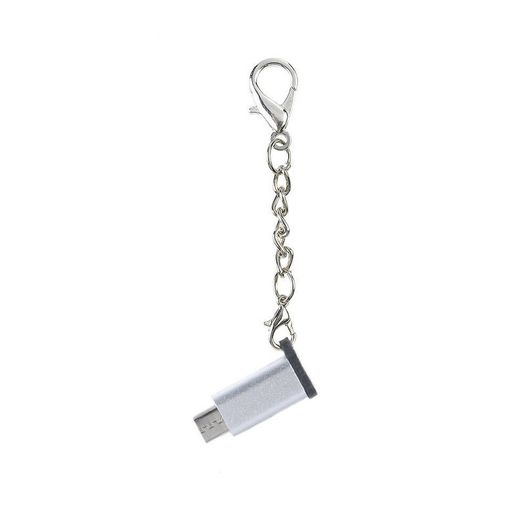 Aluminum Alloy OTG Micro USB (Male) to USB-C (Female) QC 3.0 Charger & Sync Adapter with Keychain (Brand New/Warranty)